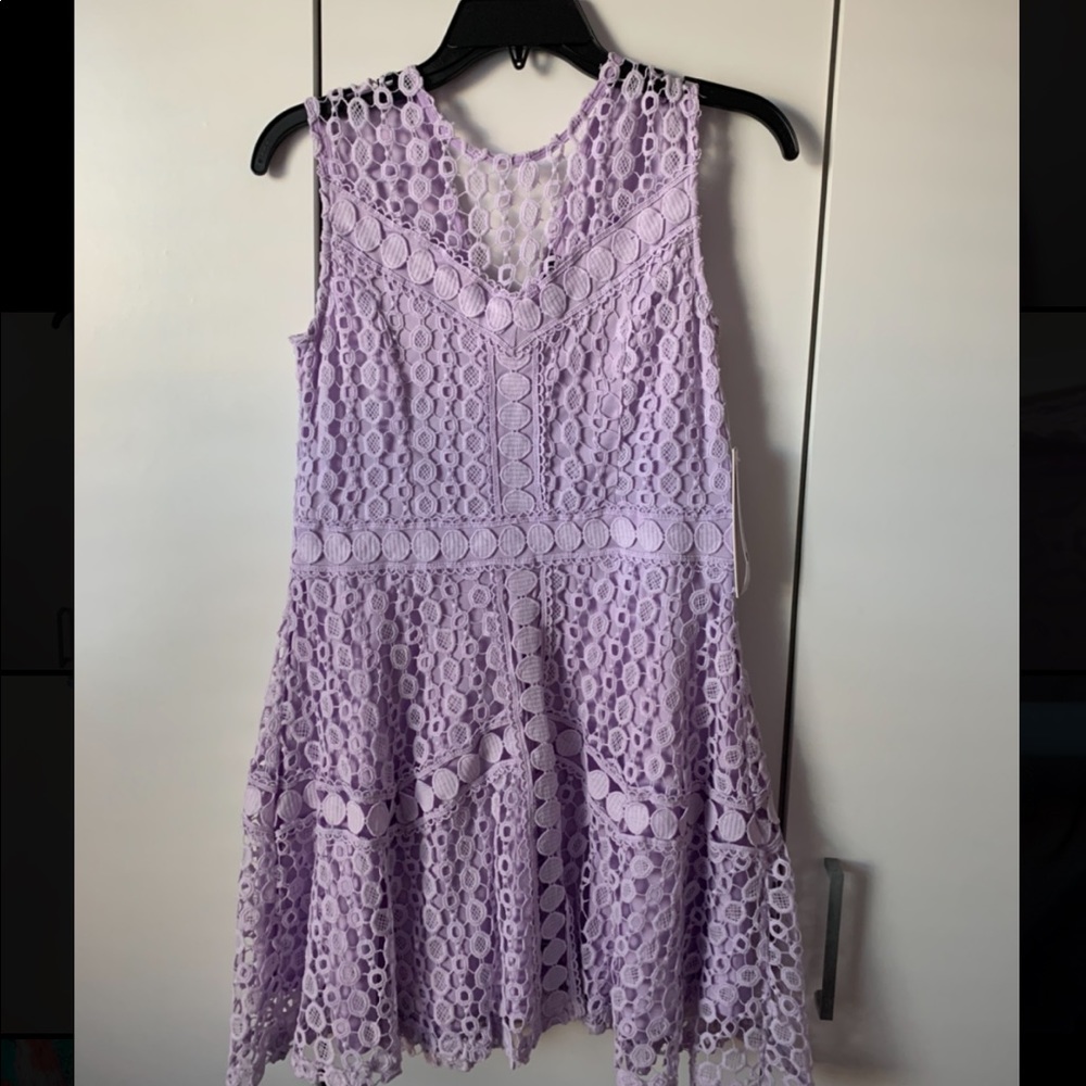 AQUA Lavender Nordic Eyelet Dress